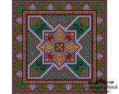 Vintage Square Carpet 19 Cross Stitch Pattern PDF Antique Dollhouse Miniature Rug