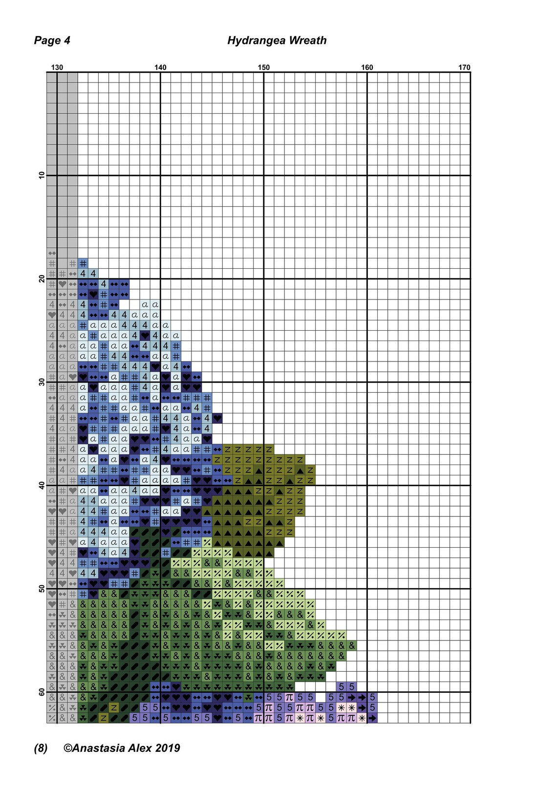 Hydrangea Wreath Flowers Cross Stitch Pattern PDF Berlin | Etsy