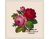 Vintage Roses Bouquet 127 Cross Stitch Pattern PDF Flowers Berlin Woolwork Antique Needlepoint chart Petit point Victorian Flowers