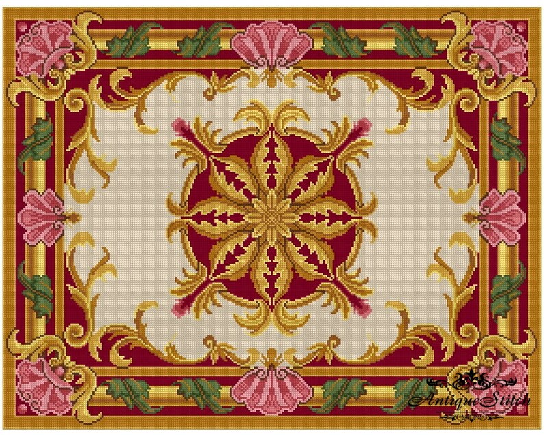 Vintage Carpet 8 Cross Stitch Pattern PDF Antique Dollhouse Etsy