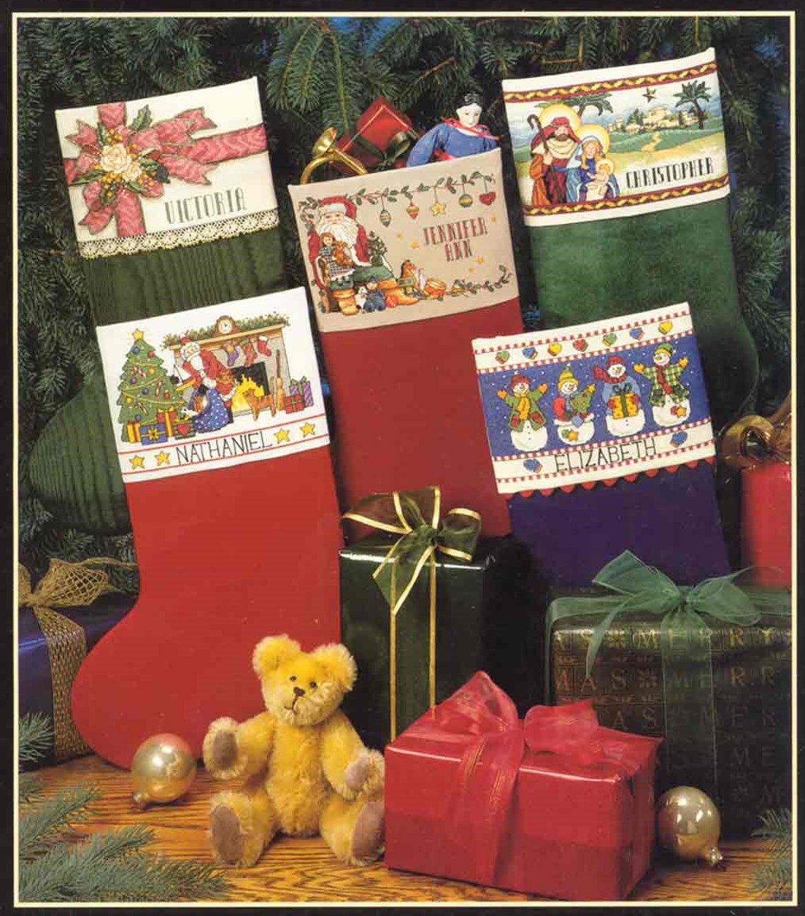 Vintage Christmas Stocking cross stitch pattern PDF Ornaments Etsy