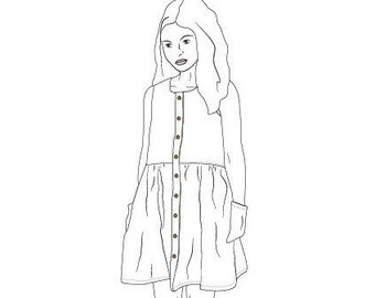 Sparrow Song Dress | a0/projector file | size 2-10 PDF Pattern