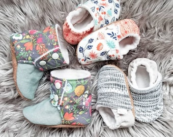 Riverlyn Bootie & Slipper Pattern | a0/projector file | Newborn to 24months