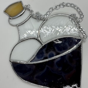 Stained Glass Heart Potion Bottle