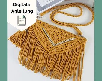 Instructions digital, pdf, macrame, handbag, handmade