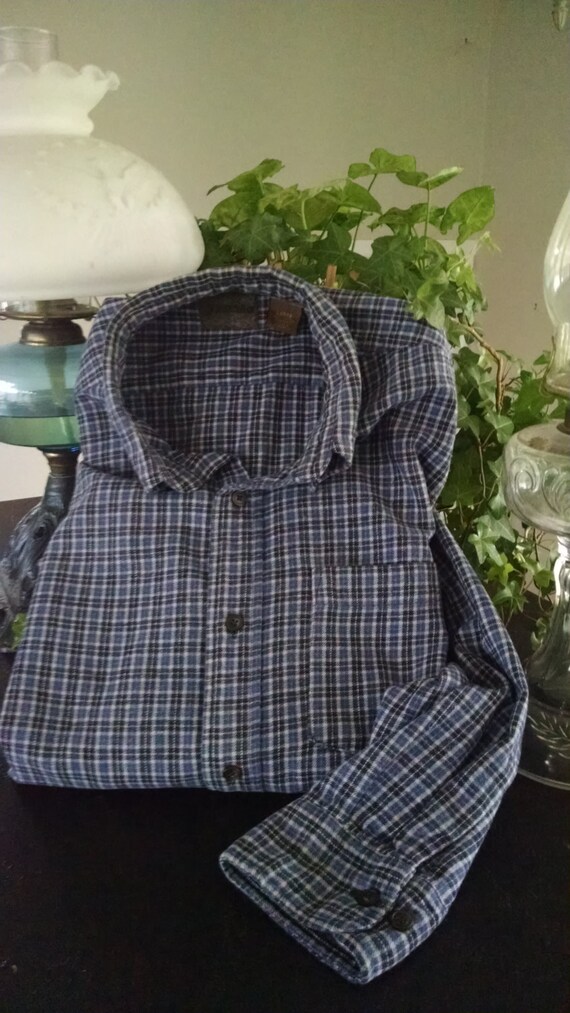 Plaid Shirt / Soft and Comfortable / Navy, Slate … - image 1