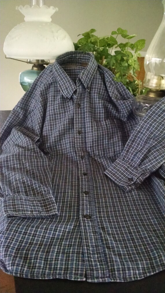 Plaid Shirt / Soft and Comfortable / Navy, Slate … - image 3