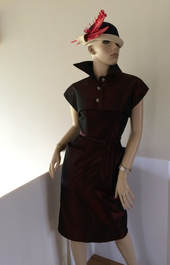 1930s Vintage Dress with Matching Shrug Jacket / A