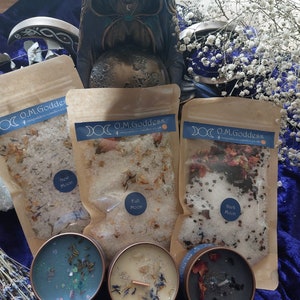 Candele e bagni rituali per spa Moon Esbat, per adoratori della Luna, rituale spa
