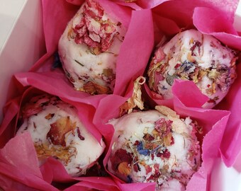 4 large Bath Truffles, luxuriously moisturising, producing a creamy foaming aromatherapy experience, your own home spa