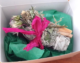 Kit de limpieza con aromas, varita para aromas, palo para aromas, regalo para inauguración de la casa, aromas ceremoniales