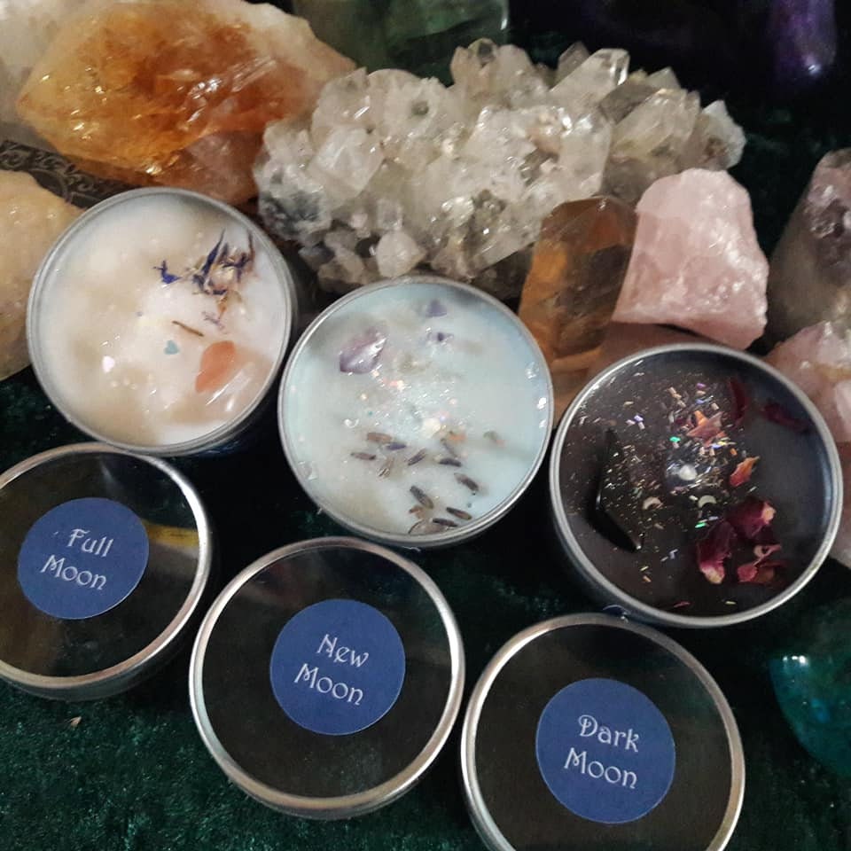 3 Moon Ritual Candles, Moon Esbat, Moon Goddess, Pagan Wiccan, Witchy ...