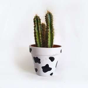 Cow Print Planter, Spotty Plant Pot, Hand Decorated Indoor Pots, Hand Painted Terracotta, Dalmatian, Dotty, Gift Ideas, Housewarming Present