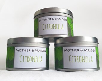 Citronella Soy Candle, Bug Repellent Candles, 200g, Summer Gift, Holiday Essentials, Caravan Accessories, Lemongrass, Melissa, Lemon, Citrus