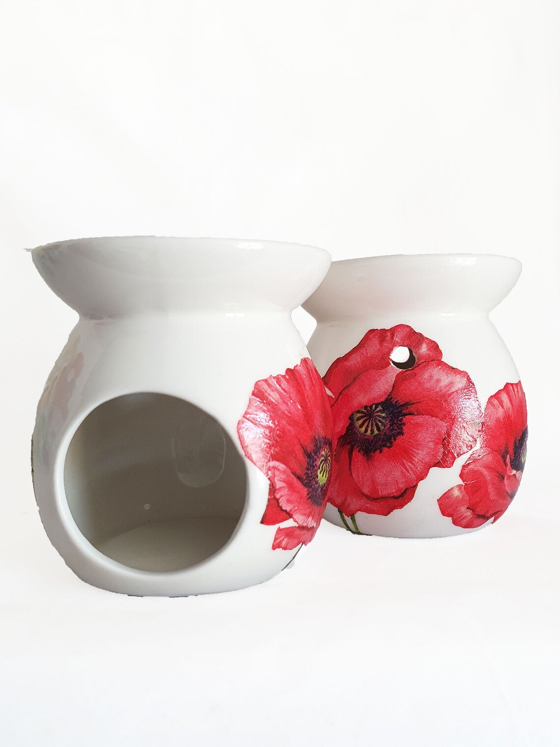 Poppy Wax Burner Poppies Oil Burner Wax Melts Red Flowers Etsy