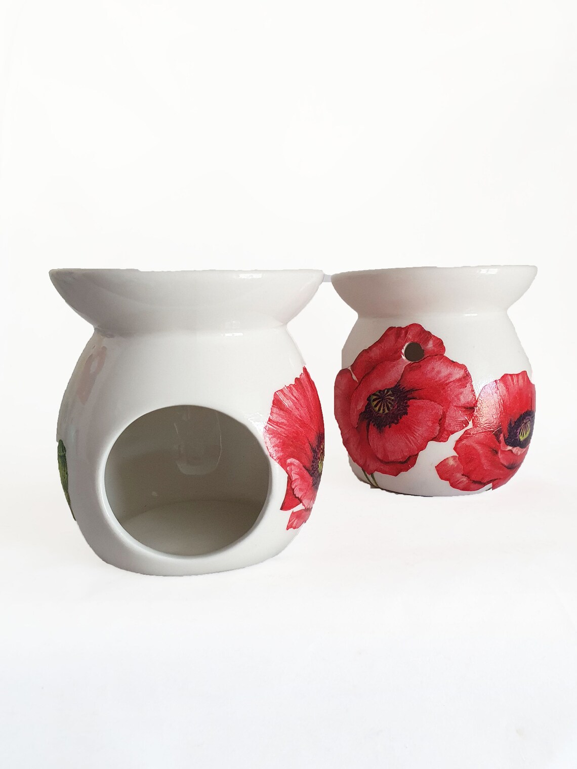 Poppy Wax Burner Poppies Oil Burner Wax Melts Red Flowers Etsy