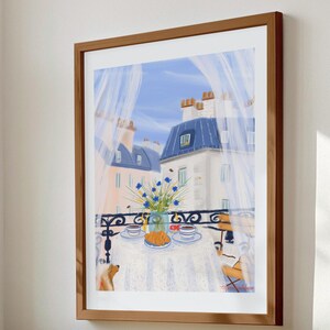 Paris themed decor-French Breakfast Art Print image 2
