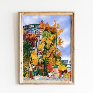 Arte da parete Autunno a Belleville/poster artistico autunnale del Parc de Belleville/poster artistico di Belleville Paris/opera d'arte autunnale
