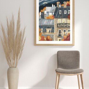 French architecture autumn poster|Paris buildings wall print| image 7