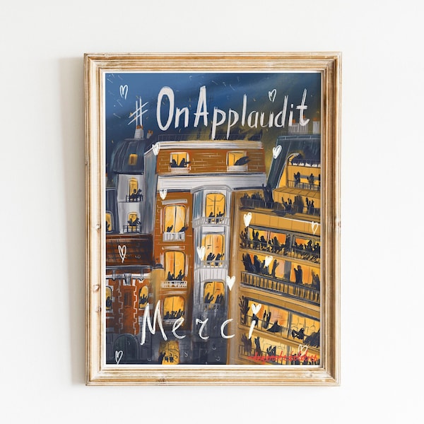 Merci quarantine art |pandemic art print |quarantine art print |quarantine life poster |quarantine gift idea | Merci poster