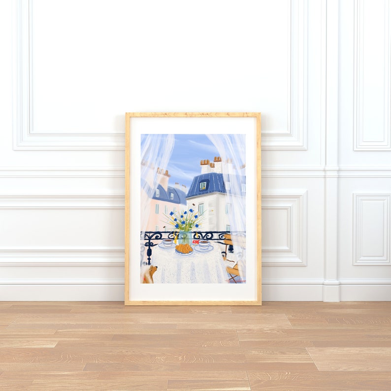 Paris themed decor-French Breakfast Art Print image 8