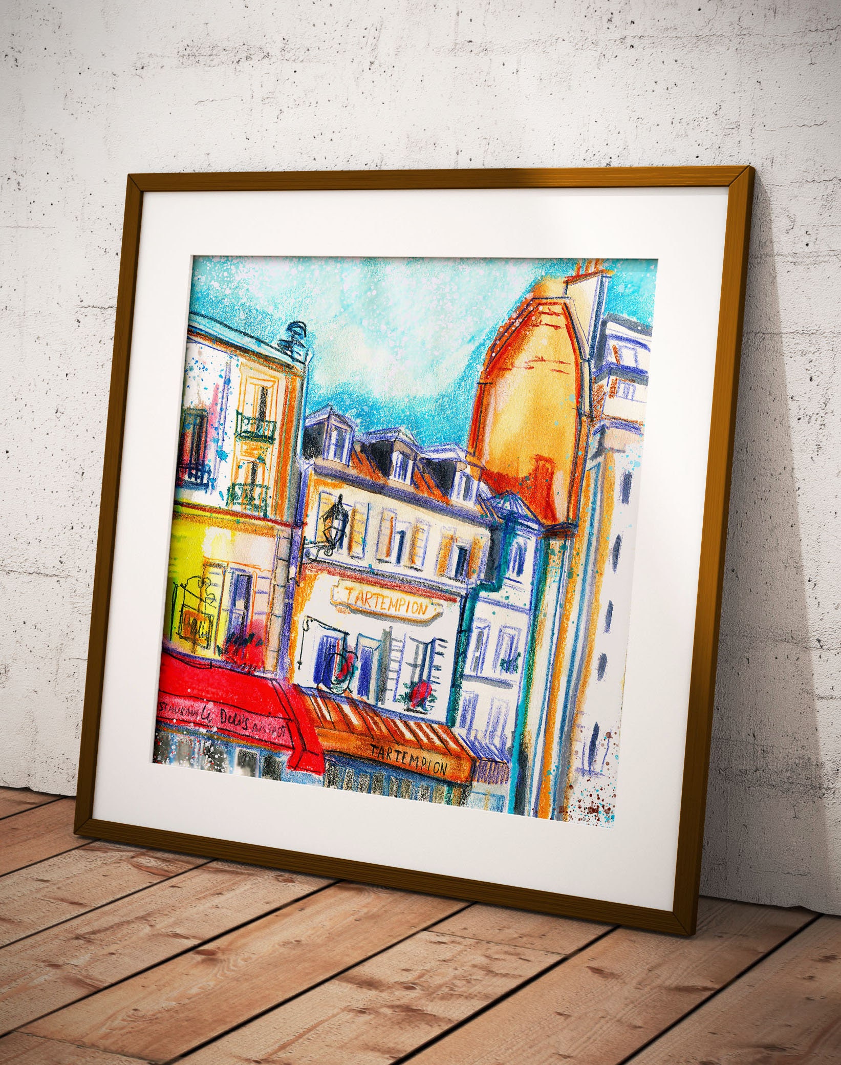 Cafe Paris Painting Themed Artwork / Paris Montmartre Wall | Etsy