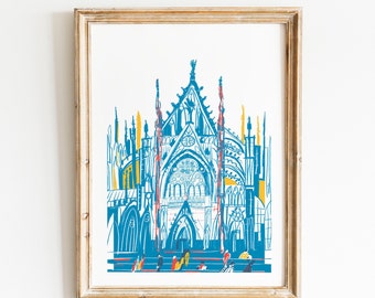 Kölner Dom Kunstdruck: Deutschland Köln Dom Illustriertes Plakat