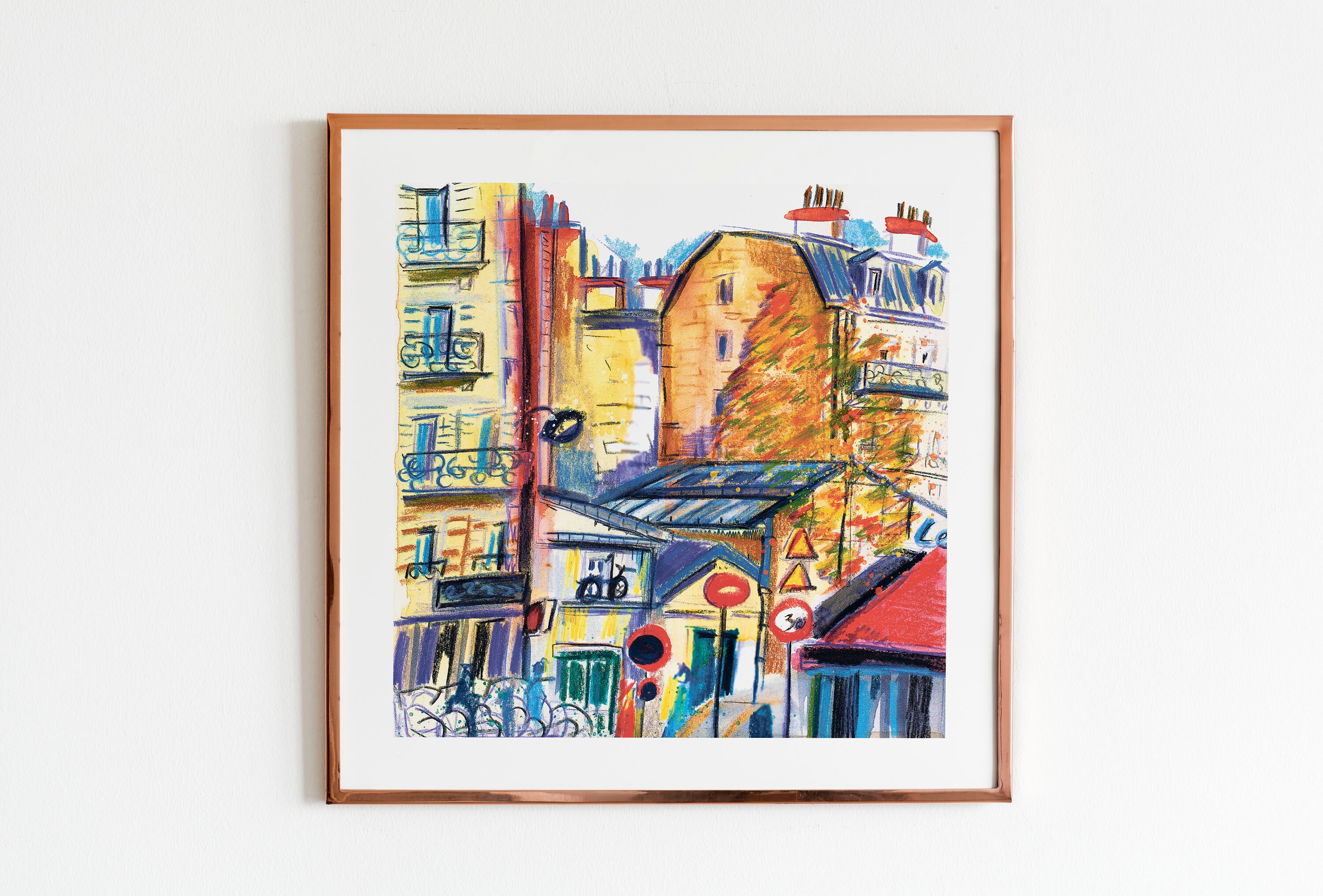Urban Cityscape Paris Wall Art / Sketched Paris Home Decor Etsy