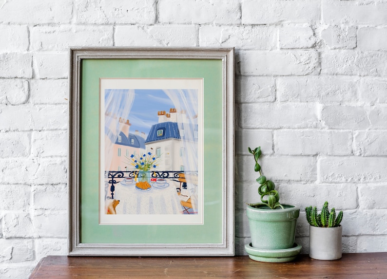 Paris themed decor-French Breakfast Art Print image 9