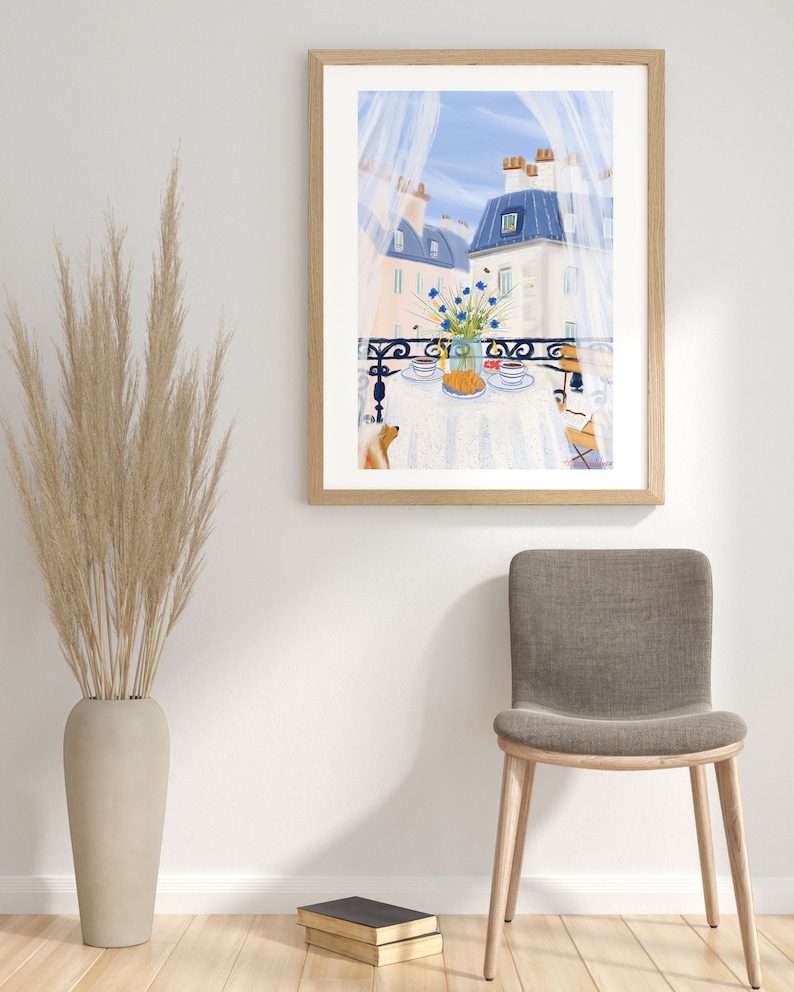 Paris themed decor-French Breakfast Art Print image 10