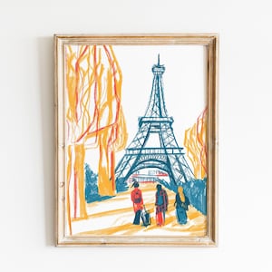 Eiffel Tower Artwork|Print Eiffel Tower|Eiffel Tower Gift|Eiffel Tower Poster|Eiffel Tower Illustration|Paris Wall Art