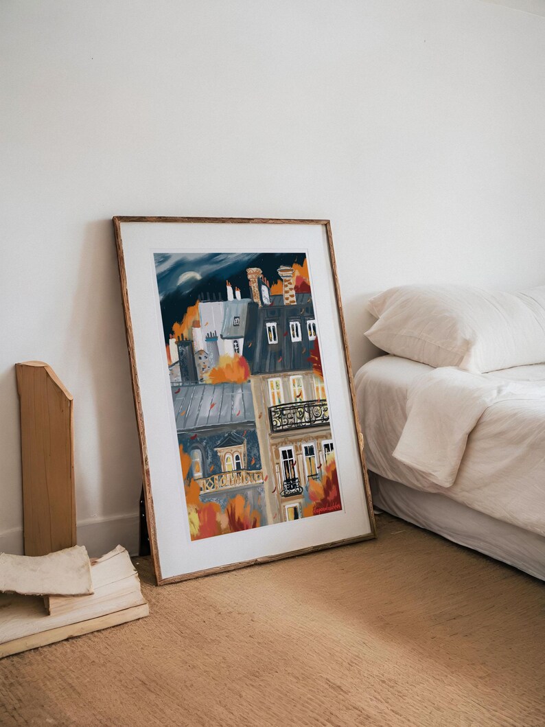 French architecture autumn poster|Paris buildings wall print| image 3