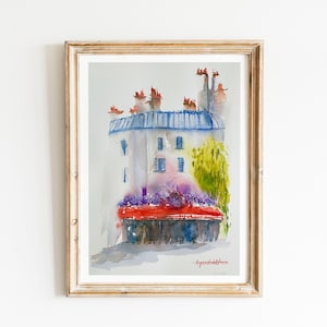 Parisian house original watercolor sketch |Paris building art |Paris Watercolor sketch |Paris street scene original painting