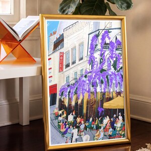 Spring terrace painting |Coffee Shop Art| Paris cafe poster image 4