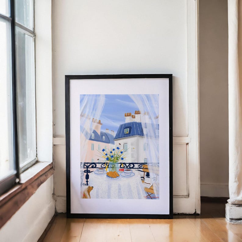Paris themed decor-French Breakfast Art Print image 13