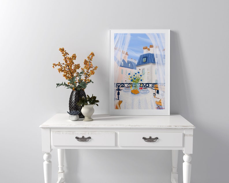 Paris themed decor-French Breakfast Art Print image 7
