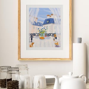 Paris themed decor-French Breakfast Art Print image 5