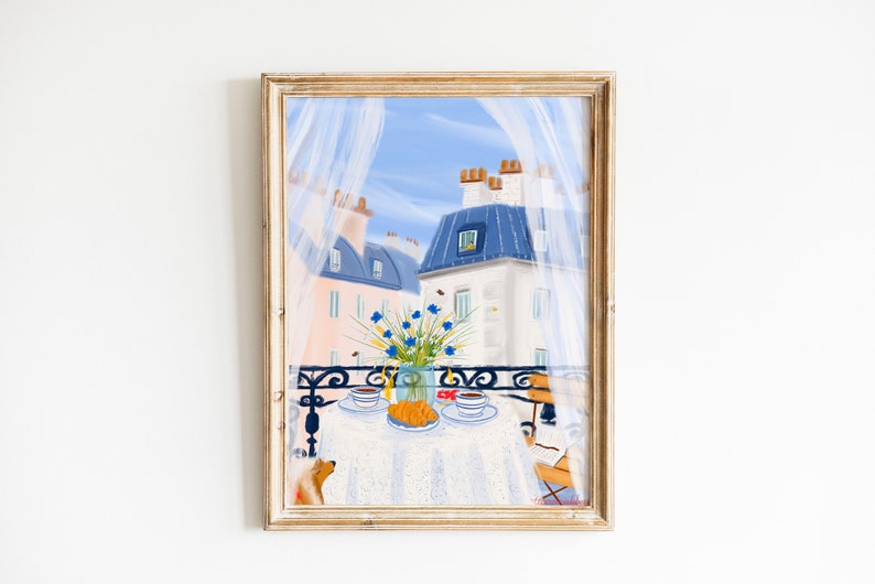 Paris themed decor-French Breakfast Art Print image 12