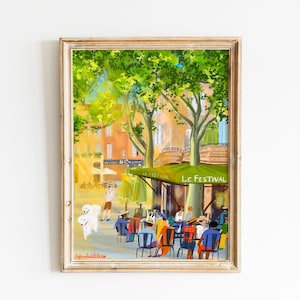 Aix-en-Provence summer poster|Provence wall art|Aix-en-Provence print|French Provence art|Aix-en-Provence old town illustration
