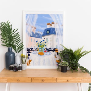 Paris themed decor-French Breakfast Art Print image 11