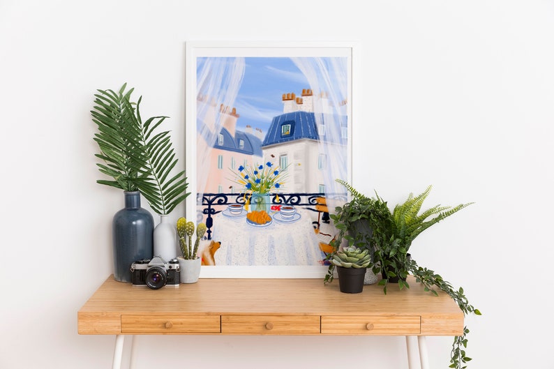 Paris themed decor-French Breakfast Art Print image 11