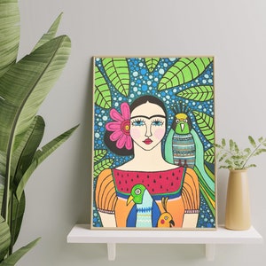 FRIDA / Digital Wall Art / Handpainted / Poster Print / Download / Printable / Design Decor