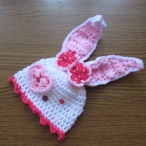 Patrón de gorro de conejito a crochet: desde recién nacido hasta 12 meses (patrón en PDF)