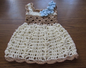 Patrón de vestido de crochet para bebé: Recién nacido a 12 meses (Patrón PDF)