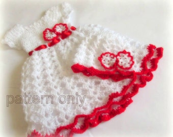 Crochet pattern, baby dress PATTERN , crochet baby hat ,crochet pattern hat, infant dress pattern, dress pattern,handmade baby dress