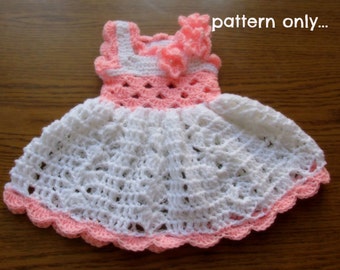 crochet pattern, girls dress pattern, dress pattern pdf, infant girl clothes,  baby crochet outfit, infant dress pattern, infant dress