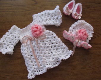 Crochet baby dress , hat , ballerina shoes PATTERN , crochet pattern, dress pattern , baby girl dress pattern, crochet pattern