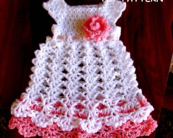 Crochet baby dress PATTERN , crochet pattern, dress pattern , baby girl dress pattern, crochet pattern