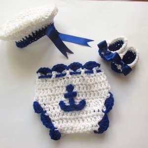 Crochet Sailor Outfit Pattern: Newborn to 12 Months (PDF Pattern)