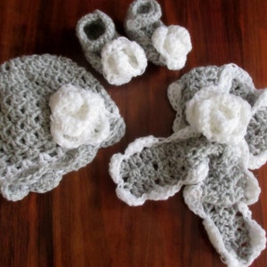 Crochet Baby Hat, Scarf & Booties Pattern: 0-12 Months (PDF Pattern)